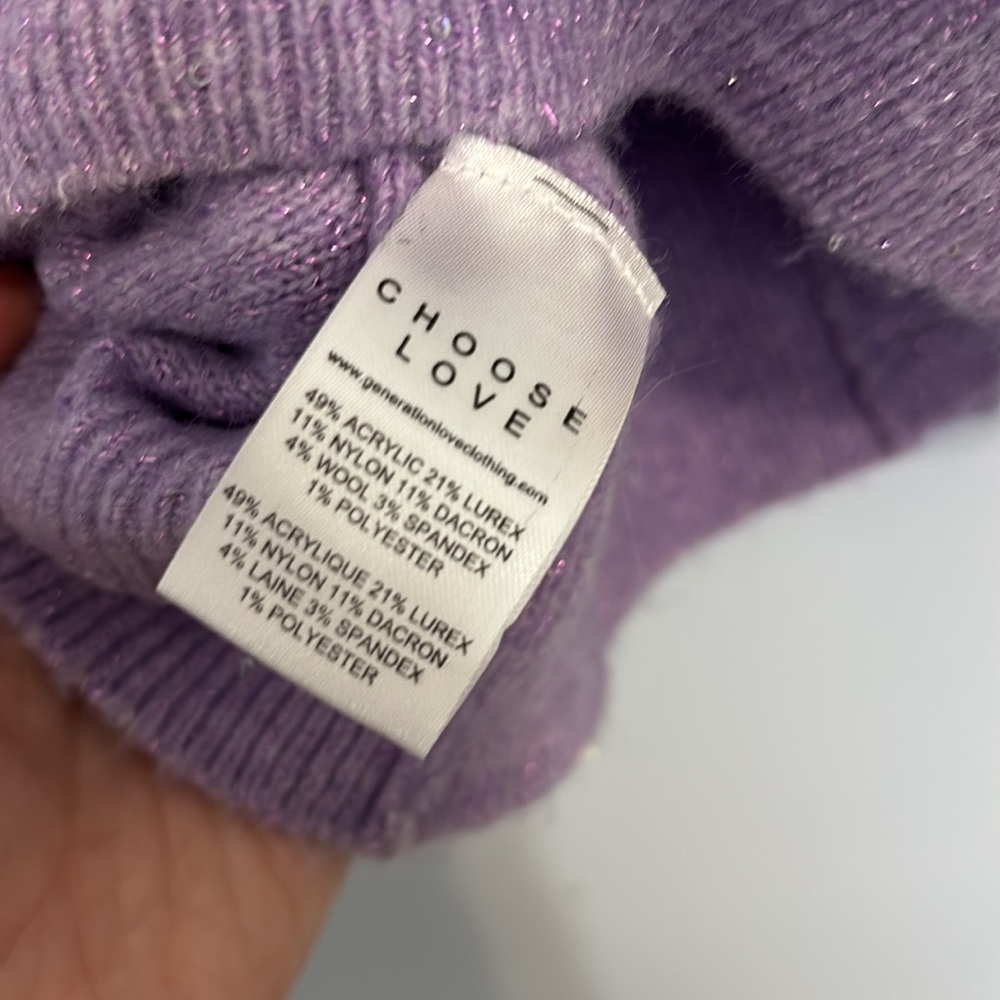 Purple Sweater with Ruffle Details - Picture 6 of 6